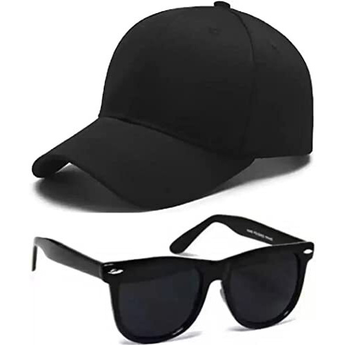 Selloria Brand Boy's Combo Pack Of With Black Sunglass With Black Baseball Cap