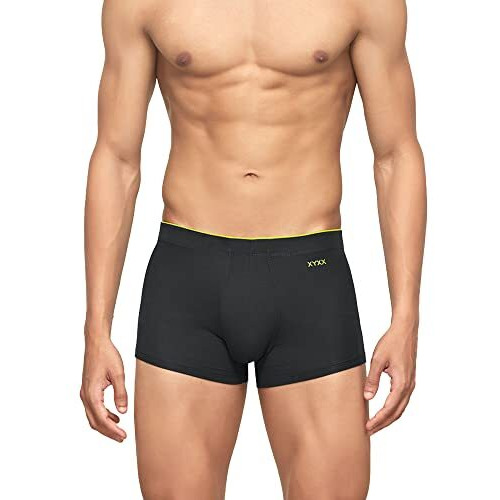 Xyxx Men's Underwear Uno Intellisoft Antimicrobial Micro Modal Trunk Pack Of 3 (Dress Blue  Coral Grey  Black L)