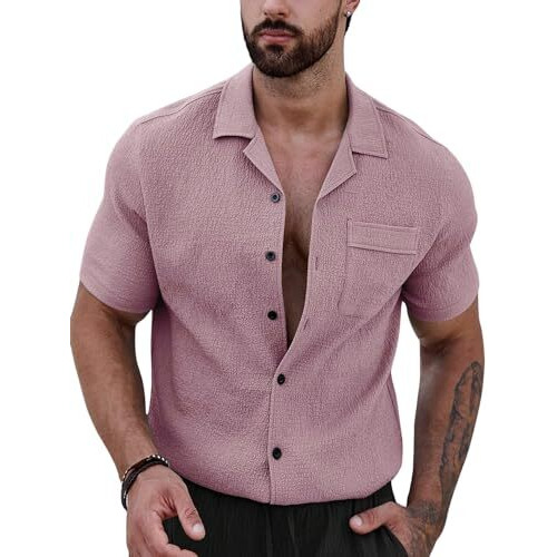 Lymio Casual Regular Fit Shirt For Men|| Regular Fit Shirt For Men|| Men Stylish Regular Fit Shirt (D-Crush-16-23) (L, Pink)