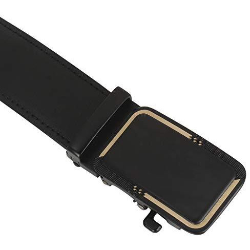 Labnoft Mens Pu Leather Auto Lock Belt, Black