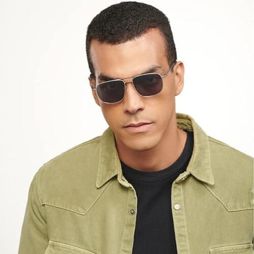 Vincent Chase Eyewear By Lenskart | Silver Grey Full Rim Square Branded Latest And Stylish Sunglasses | Polarization And 100% Uv Protected | Men & Women | Small | Vc S13115