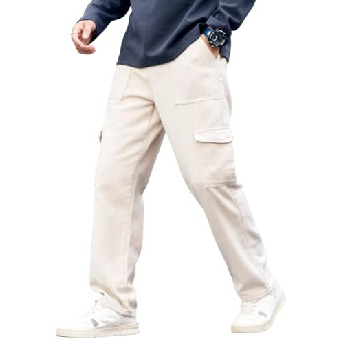 Tagas Men Relaxed Fit Denim Jeans | Denim Cargo | Multi Pocket Pant For Men's | Men Loose Fit Jeans | Mdj-19
