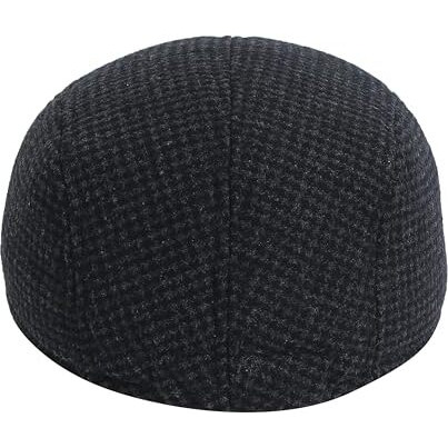 Fabseasons Unisex Checkered Polyester Golf Flat Cap (Black, Large)