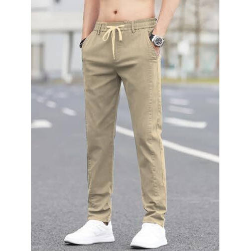 Jvx Men Trouser || Man Trouser Pants || Casual Pant || Cotton Pant For Men (Trouser-02) (In, Numeric, 34, Khakhi)