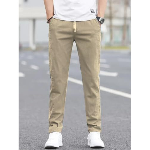 Jvx Men Trouser || Man Trouser Pants || Casual Pant || Cotton Pant For Men (Trouser-02) (In, Numeric, 34, Khakhi)