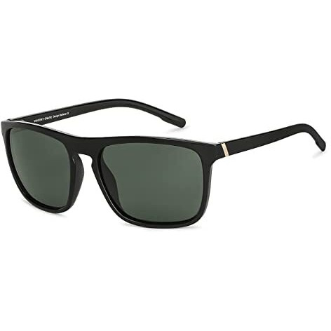 Vincent Chase Eyewear By Lenskart | Full Rim Square Branded Latest And Stylish Sunglasses | Polarized And 100% Uv Protected | Men & Women | Large | Vc S13981 (Color-Black/Lens Green)-Pack Of 1