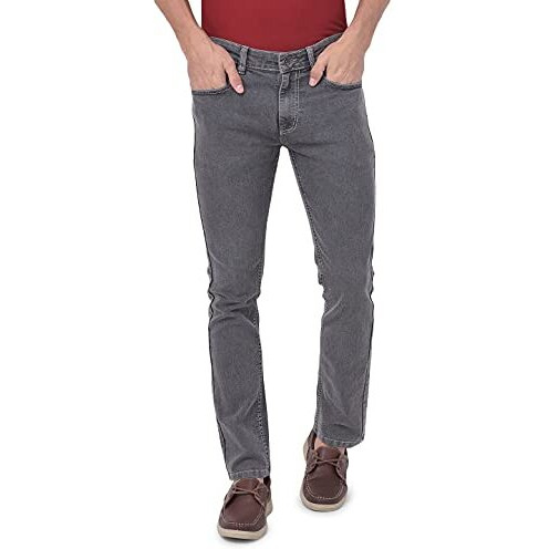 Ben Martin Men's Slim Fit Stretchable 34 Size Grey Cotton Denim Jeans Pant For Men, Jj3-23