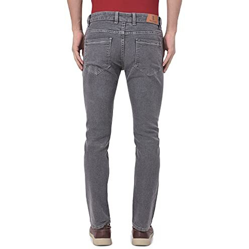 Ben Martin Men's Slim Fit Stretchable 34 Size Grey Cotton Denim Jeans Pant For Men, Jj3-23
