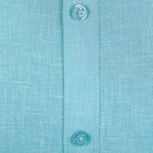 Accox Men's Half Sleeves Formal Regular Fit Cotton Linen Shirt(Ocean Blue,Go524_42)