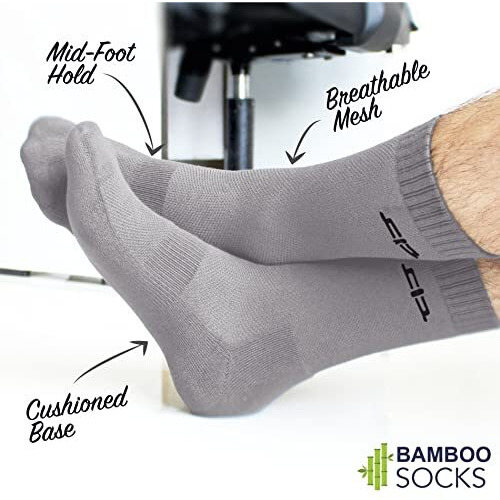 Heelium Bamboo Crew Socks For Men | Formal Socks, Full Length | Odour Free & Cushioned Base | 3X Softer Than Regular Socks, Assorted