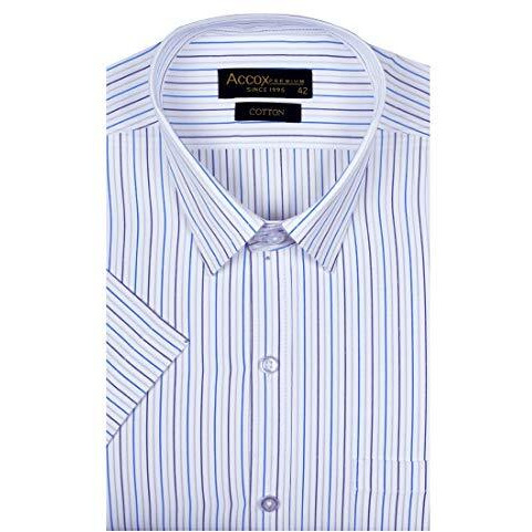 Accox Men's Striped Half Sleeves Regular Fit Cotton Formal Checkred Shirts(Gcr03) (42) Multicolour