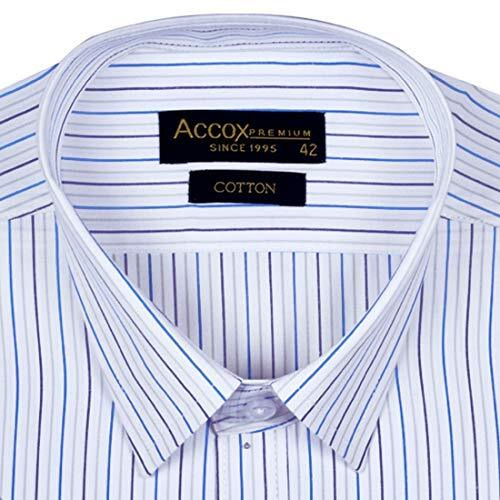 Accox Men's Striped Half Sleeves Regular Fit Cotton Formal Checkred Shirts(Gcr03) (42) Multicolour