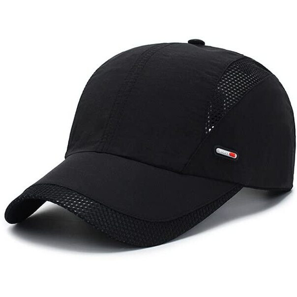 Alexvyan Breathable Net Men Sun Visor Cap Baseball Adjustable Sport Summer For Golf Tennis Cricket Cycling Running Gym - Sun Uv Protection (Black)