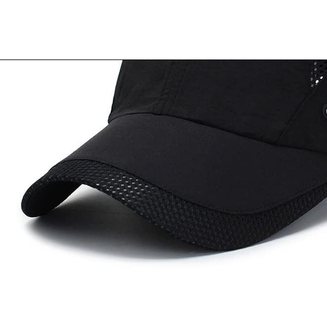Alexvyan Breathable Net Men Sun Visor Cap Baseball Adjustable Sport Summer For Golf Tennis Cricket Cycling Running Gym - Sun Uv Protection (Black)