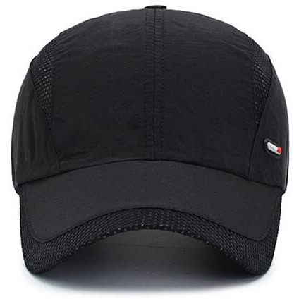 Alexvyan Breathable Net Men Sun Visor Cap Baseball Adjustable Sport Summer For Golf Tennis Cricket Cycling Running Gym - Sun Uv Protection (Black)