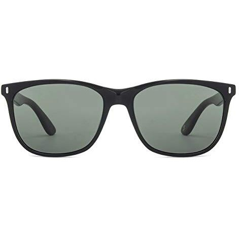John Jacobs|Uv Protection Non-Polarized Sunglasses For Men & Women|Black Green Solid Full Rim Wayfarer Jj S13311-C3 - Pack Of 1,Large