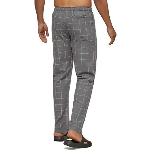 Xyxx Men's Super Combed Cotton Checkered Checkmate Pyjamas [Pack Of 2] Elasticated Waist, Drawstring | Loungewear For Men In Lime, Grey Checks