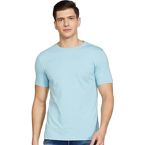 Amazon Brand - Symbol Men's Solid Regular T-Shirt (Ss20Symtee41-I_White,Skyblue,Black_2Xl)