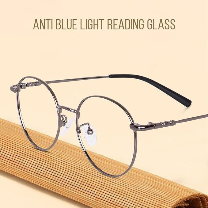 Roshfort Men Women Round Lightweight Spectacle Frame Eyeglasses Uv Protection Anti Eye Strain Computer Glasses (Black, B-3)