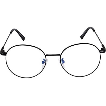 Roshfort Men Women Round Lightweight Spectacle Frame Eyeglasses Uv Protection Anti Eye Strain Computer Glasses (Black, B-3)