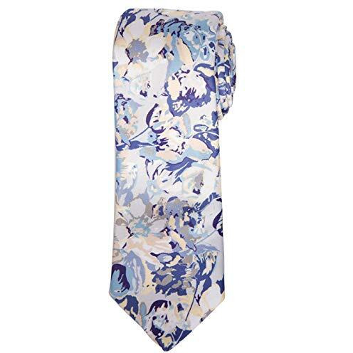 Vibhavari Men's Micro Polyester Paisley Necktie Set With Pocket Square (Blue, Free Size)