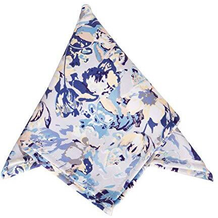 Vibhavari Men's Micro Polyester Paisley Necktie Set With Pocket Square (Blue, Free Size)