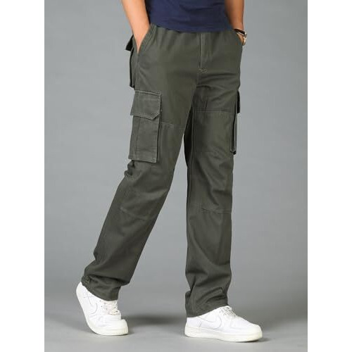 Louis Sense Men's Loose Pants (Cargo-04_Green