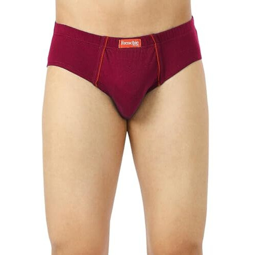 Frenchie Plus Men's 100% Combed Cotton Solid Brief With Soft Concealed Waistband - Pack Of 3 (90Cm)