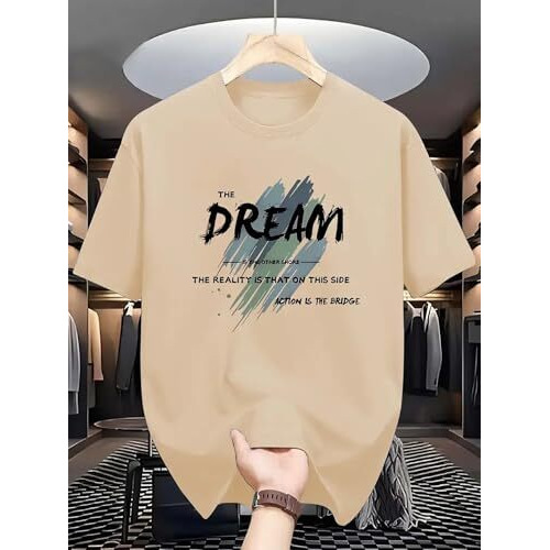 Lymio Men T-Shirt || T Shirt For Men (T-48-Apricot-Xl)