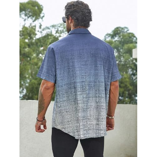 Lymio Shirt For Men|| Regular Fit Shirt For Men (Resort-Bl-W-L) Blue-White