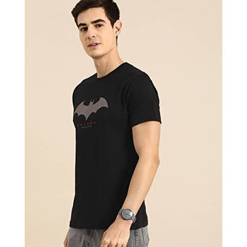 Bewakoof Men Regular Fit T-Shirt 541496 Black L