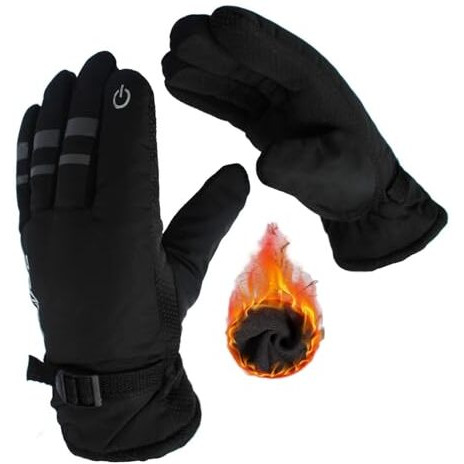Alexvyan -20 Snow And Windproof Thermal Soft Warm Winter Gloves (Fur/Fleece Inside) For Riding, Protective Warm Hand Riding Cycling, Byke, Bike, Scooty,Motorcycle For Men & Boy,Male (Black)
