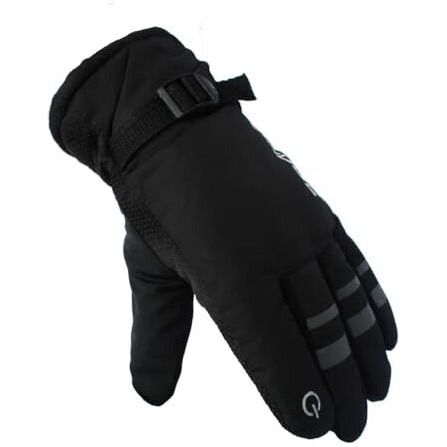 Alexvyan -20 Snow And Windproof Thermal Soft Warm Winter Gloves (Fur/Fleece Inside) For Riding, Protective Warm Hand Riding Cycling, Byke, Bike, Scooty,Motorcycle For Men & Boy,Male (Black)