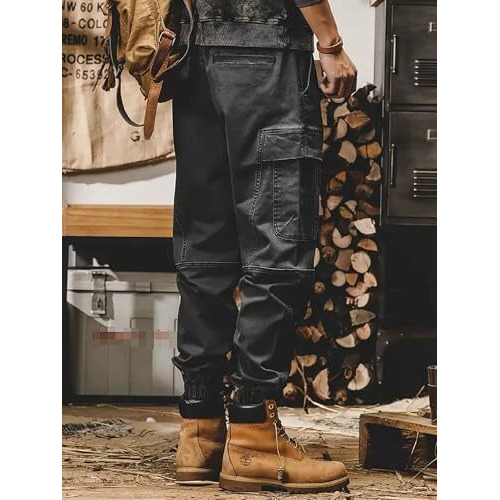 Lymio Men Cargo || Men Cargo Pants || Men Cargo Pants Cotton || Cargos For Men (Cargo-101-Black-L)
