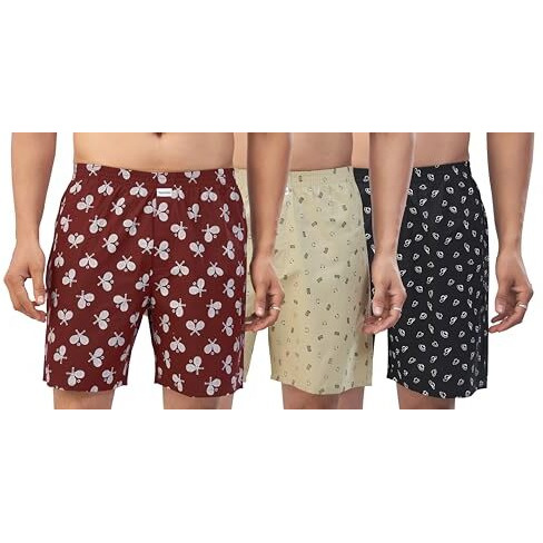 Nermosa Men's 100% Cotton Boxer Shorts  Soft, Breathable, All-Day Comfort (Pack Of 3) (In, Alpha, Xl, Regular, Multicolor1)