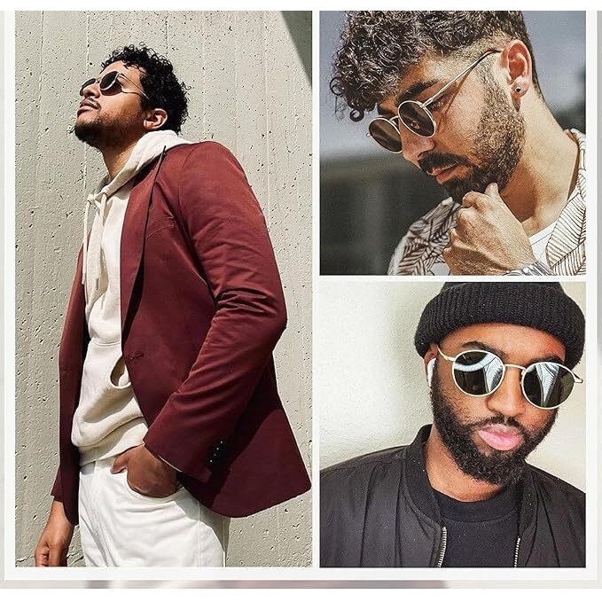Black Jones Ponderable Uv Protection Coating Round Uv Protected Sunglasses For Men And Women Classic Vintage Metal Sun Glasses, Medium