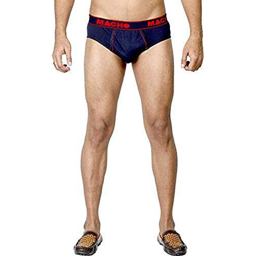 Macho Smart Cut Mens Cotton Brief Multicolor, Pack Of 5 (100 Cm)
