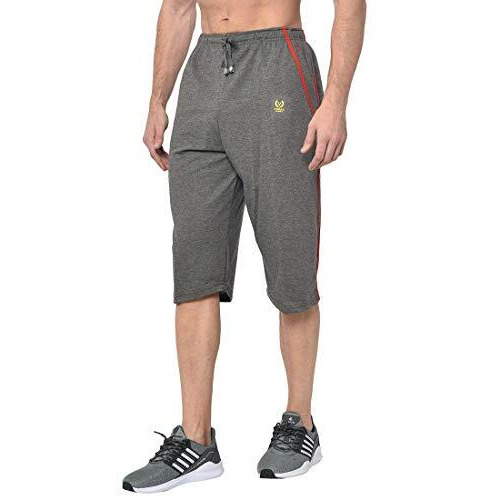 Vimal Jonney Cotton Blended Regular Fit Dark Grey 3/4Th Capri For Men(Pack Of 1)-C5-Anthra0001-L