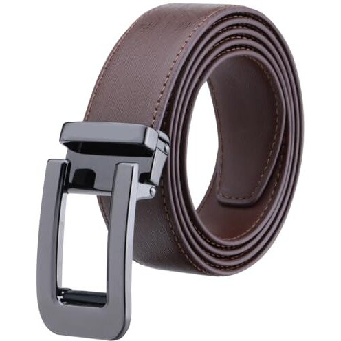 Labnoft Men's Pu Leather Auto Lock Belt (Brown,Belt-064-Sg-Brown)