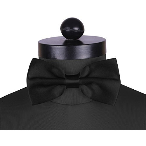 Peluche Polyester Men's Satin The Cerulean Casual Style Cummerband And Bow Tie Set (Black, Free Size)