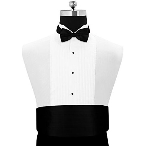 Peluche Polyester Men's Satin The Cerulean Casual Style Cummerband And Bow Tie Set (Black, Free Size)