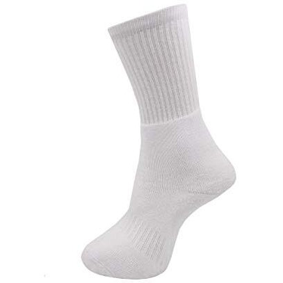 Rc. Royal Class Men's Calf Length Cotton Terry Cushion White Socks, Pack Of 3