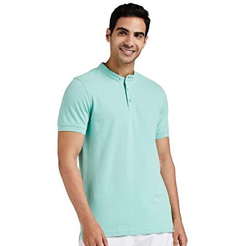 Amazon Brand - Symbol Men's Solid Regular Polo Shirt (Aw19Mcpo_Snow Green L)