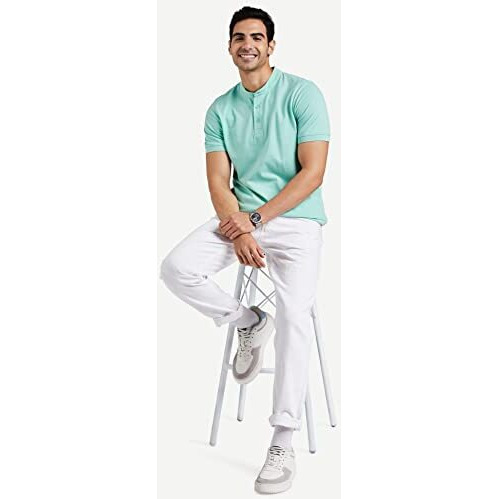 Amazon Brand - Symbol Men's Solid Regular Polo Shirt (Aw19Mcpo_Snow Green L)
