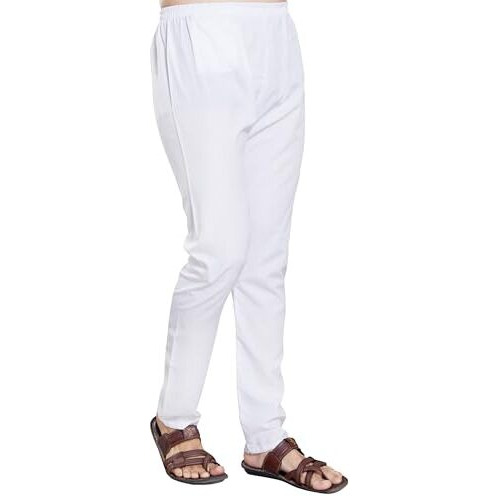 Divisive Men's Cotton Blend Stitched Slim Fit Pyjama (Dpt1_L_White)