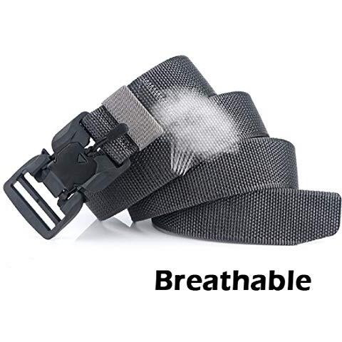 Contacts Synthetic Quick Release Buckle Nylon Belt For Men | Men's Nylon Belt (Free Size) (Black)