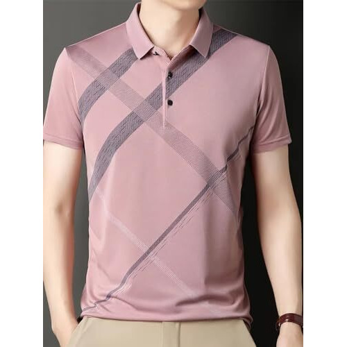 Lymio Men T-Shirt || T-Shirt For Men || Polo T Shirt || T-Shirt (Polo-22-25) (Xl, Pink)