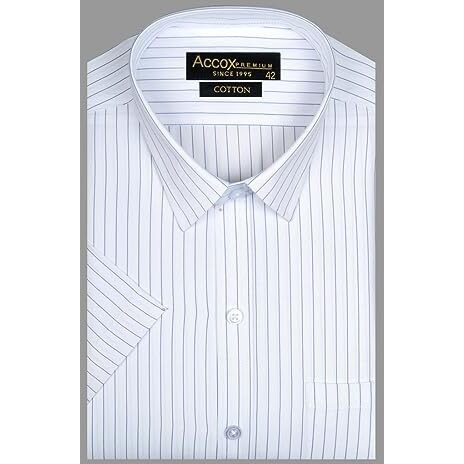 Accox Men's Cotton Half Sleeves Striped Checkred Regular Fit Formal Shirt For Men (Gcr274_42) Multicolour