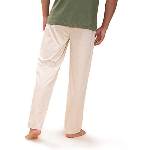 Damensch The Stretch Men's Woven Cotton Tapered Fit Pyjama Pants- Oatmeal Beige- Medium