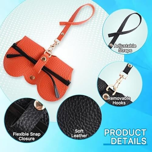 Vivue 2 Pcs Sunglasses Case Cover For Men & Women | Pu Leather Eyewear Glasses Case With Hanging Strip For Bag | Snep Button Cover Protect Your Eyeglasses, Spectacles, Goggles, Organizer For Travel